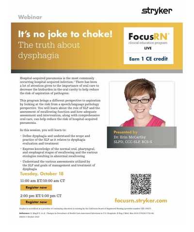 It's No Joke to Choke! The Truth About Dysphagia